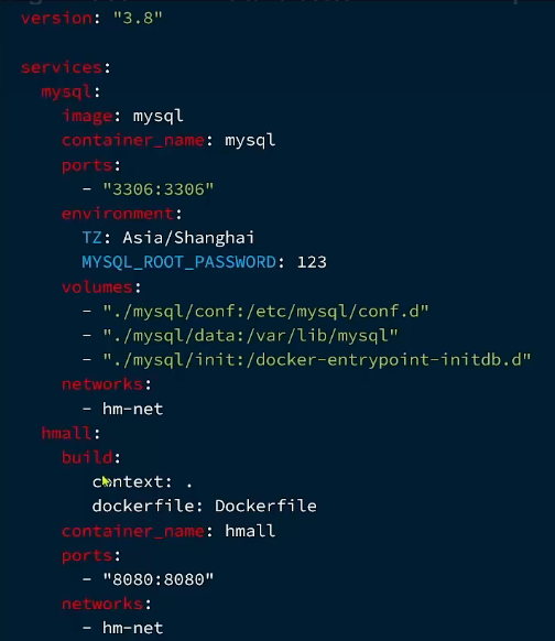 docker-compose.yml模版文件